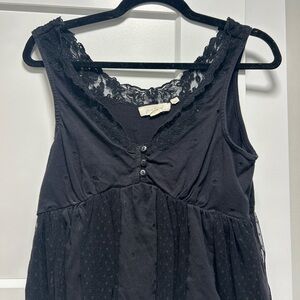 Black Lace Sleeveless Top